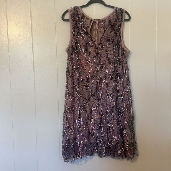TORRID Purple Mini Sequin Shift Dress size 0 0X 10 12 14 - Picture 7 of 11
